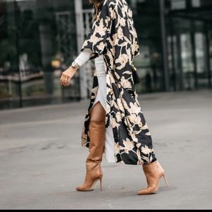 Maison Du Soir Floral Long Belted Robe